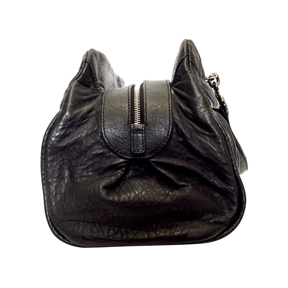 Bowling bag leather handbag Chanel Black in Leather - 36770249