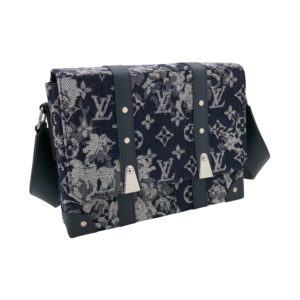 LOUIS VUITTON Monogram Tapestry Trunk Messenger Bleu 1286692