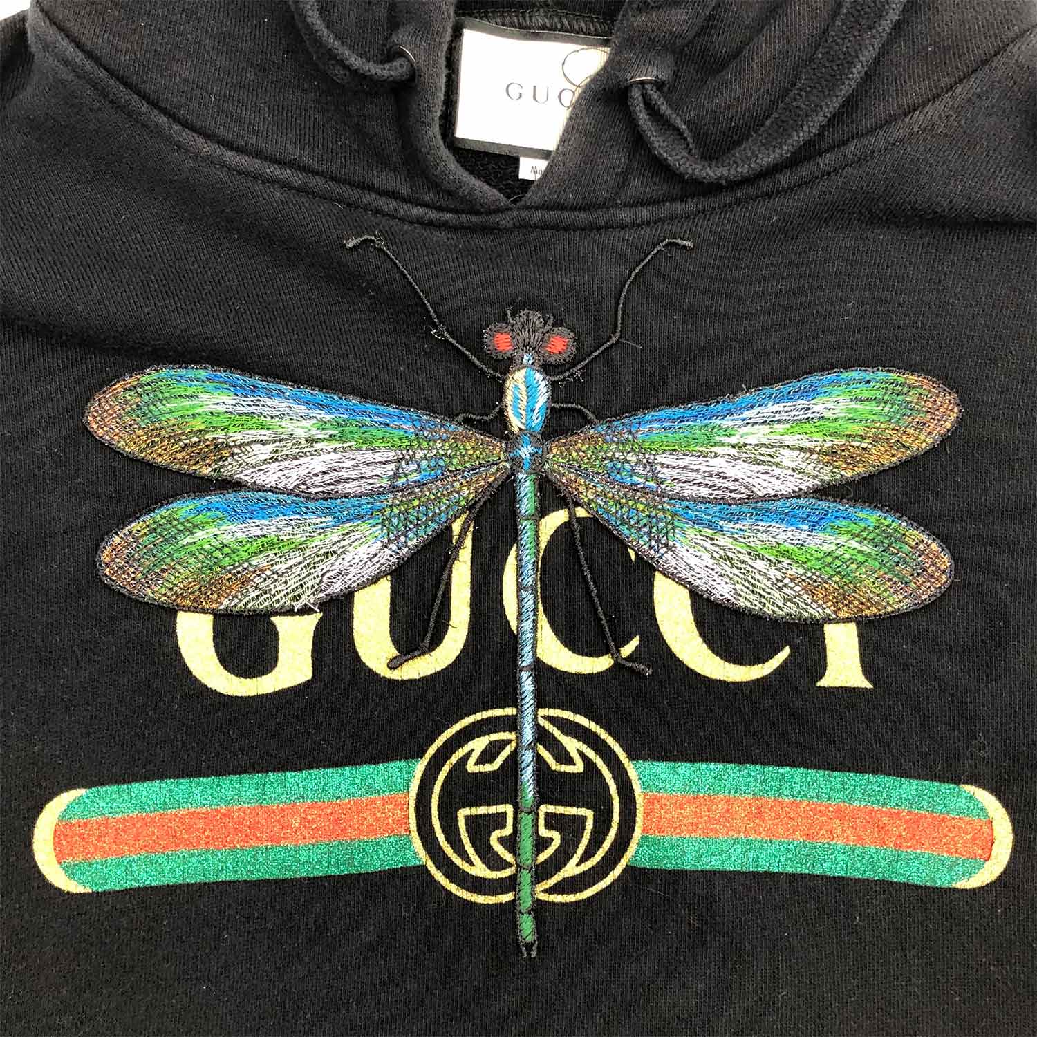 Gucci hoodie dragonfly in black cotton DOWNTOWN UPTOWN Genève