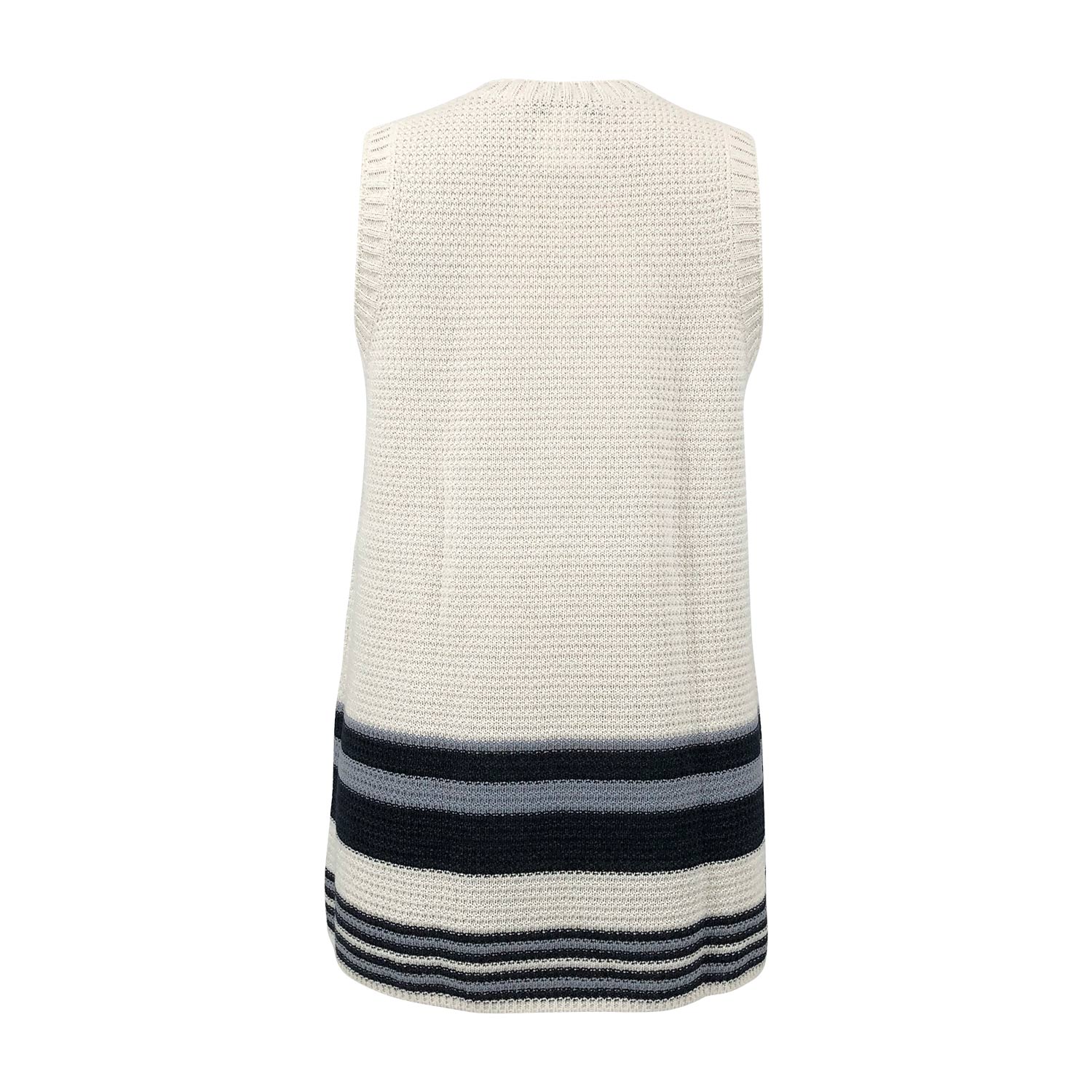 Chanel knitted tank top in cream cotton & silk with stripes