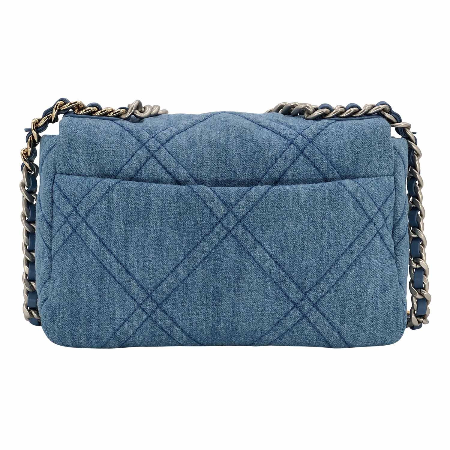 Denim Quilted Medium Chanel 19 Flap Blue  Trends Luxe