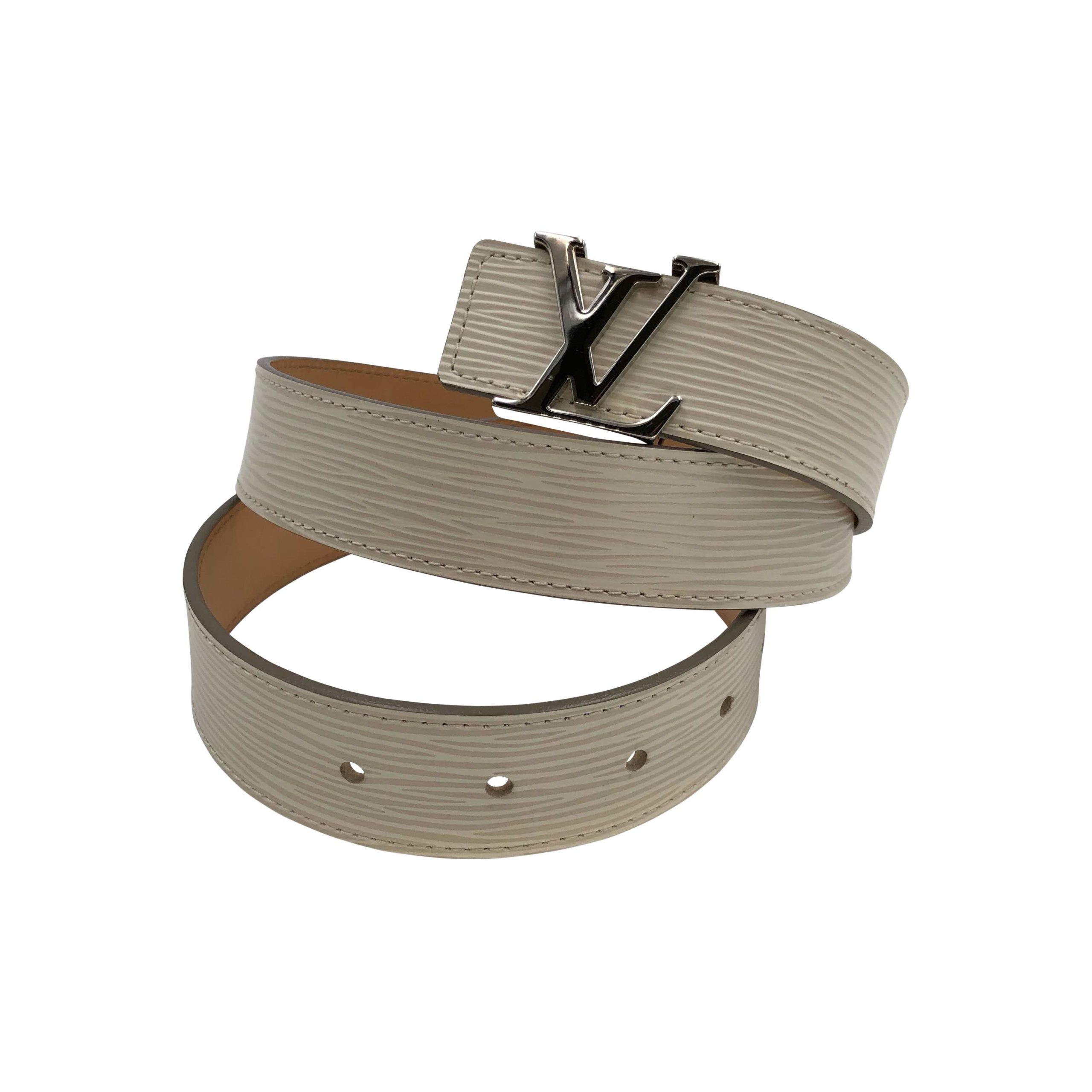 Louis Vuitton belt in cream epi leather & silver-tone buckle - DOWNTOWN  UPTOWN Genève