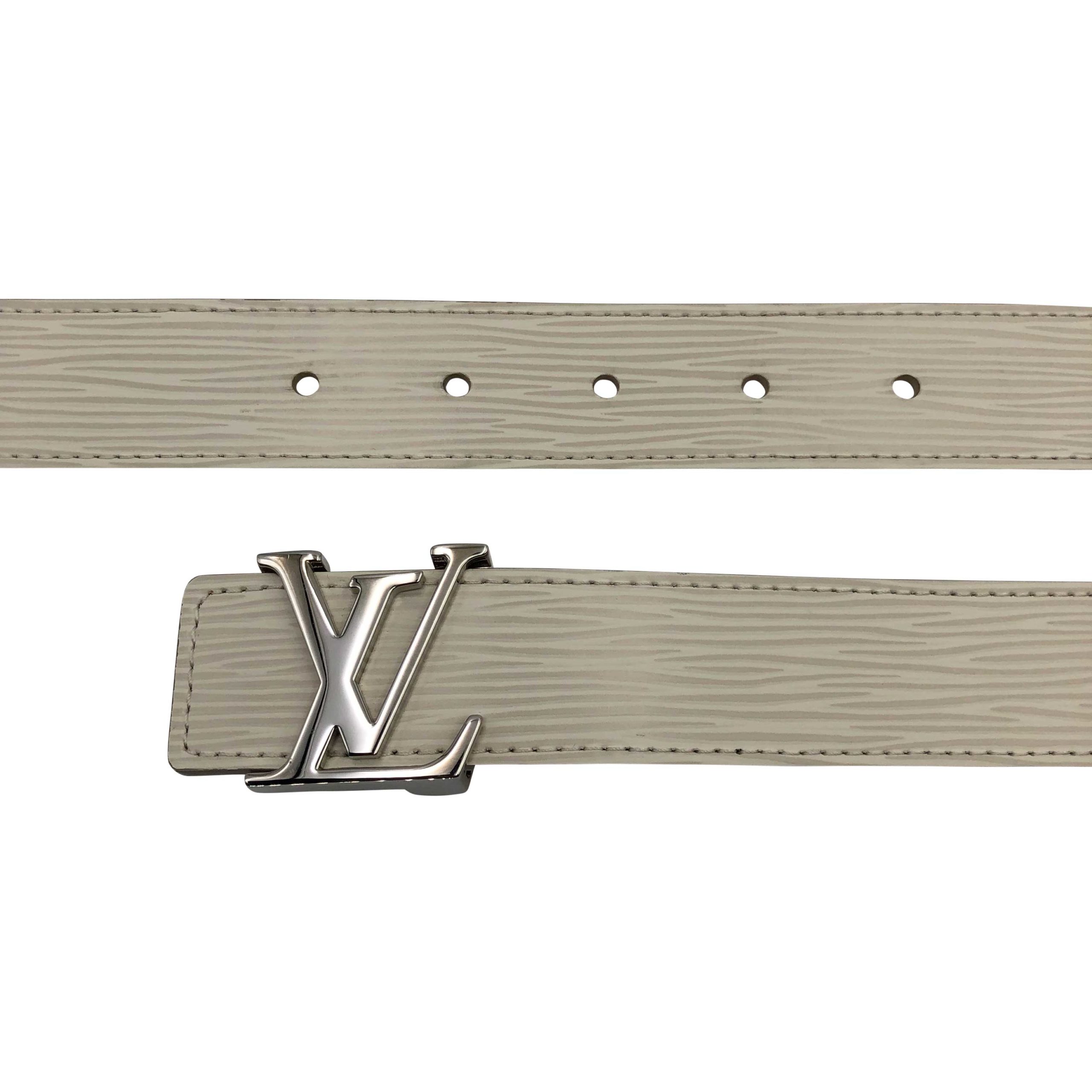 Used Louis Vuitton Belt Cream Damier Gold Buckle Belt - Size 42 US - Model  M9609