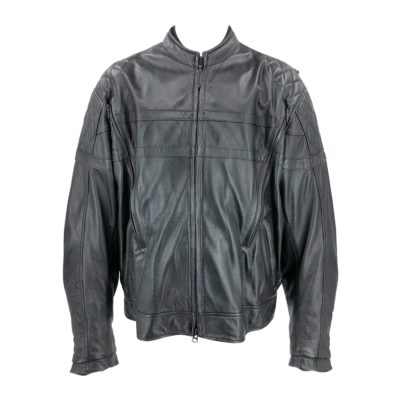 Harley jacket in black leather with removable lining