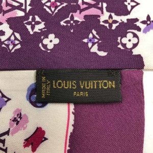Louis Vuitton // Purple & Orange Monogram Floral Bandeau Scarf