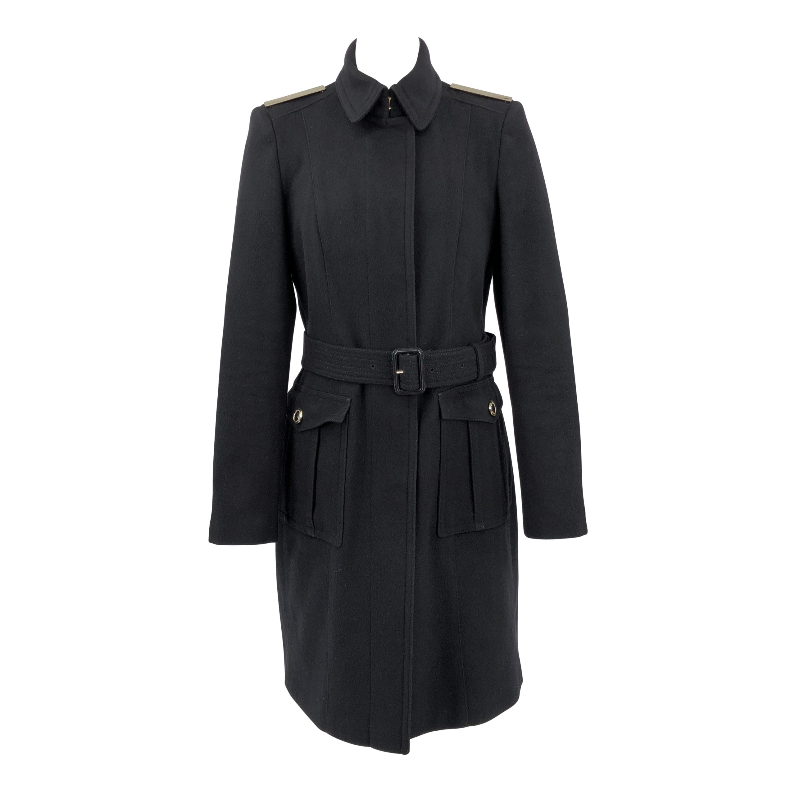 Burberry coat in black wool blend and gold-tone buttons - DOWNTOWN UPTOWN  Genève