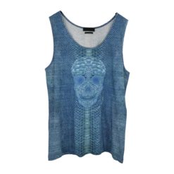 Alexander McQueen singlet top in blue cotton