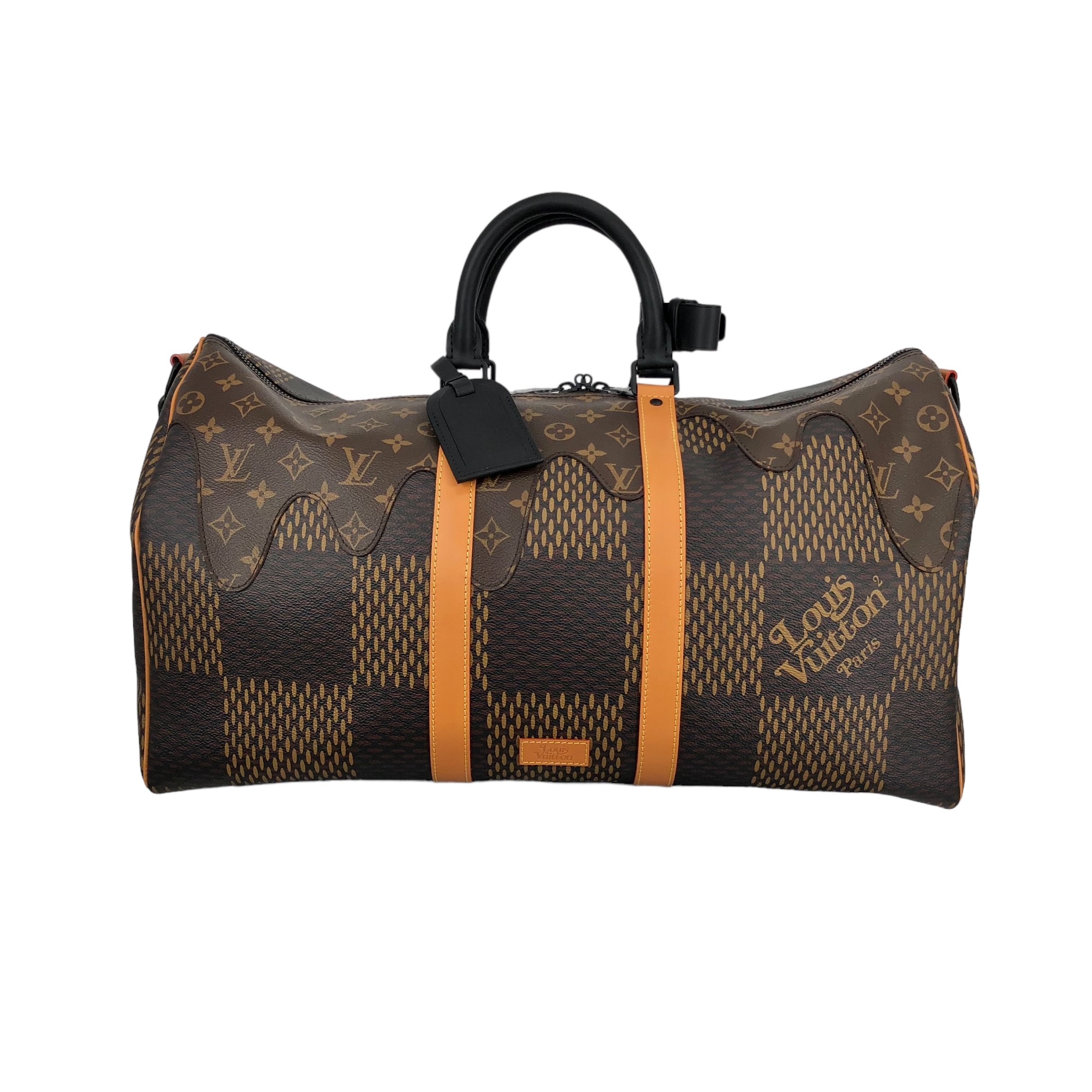 Louis Vuitton by Virgil Abloh x Nigo Keepall 50 bag in brown canvas -  DOWNTOWN UPTOWN Genève