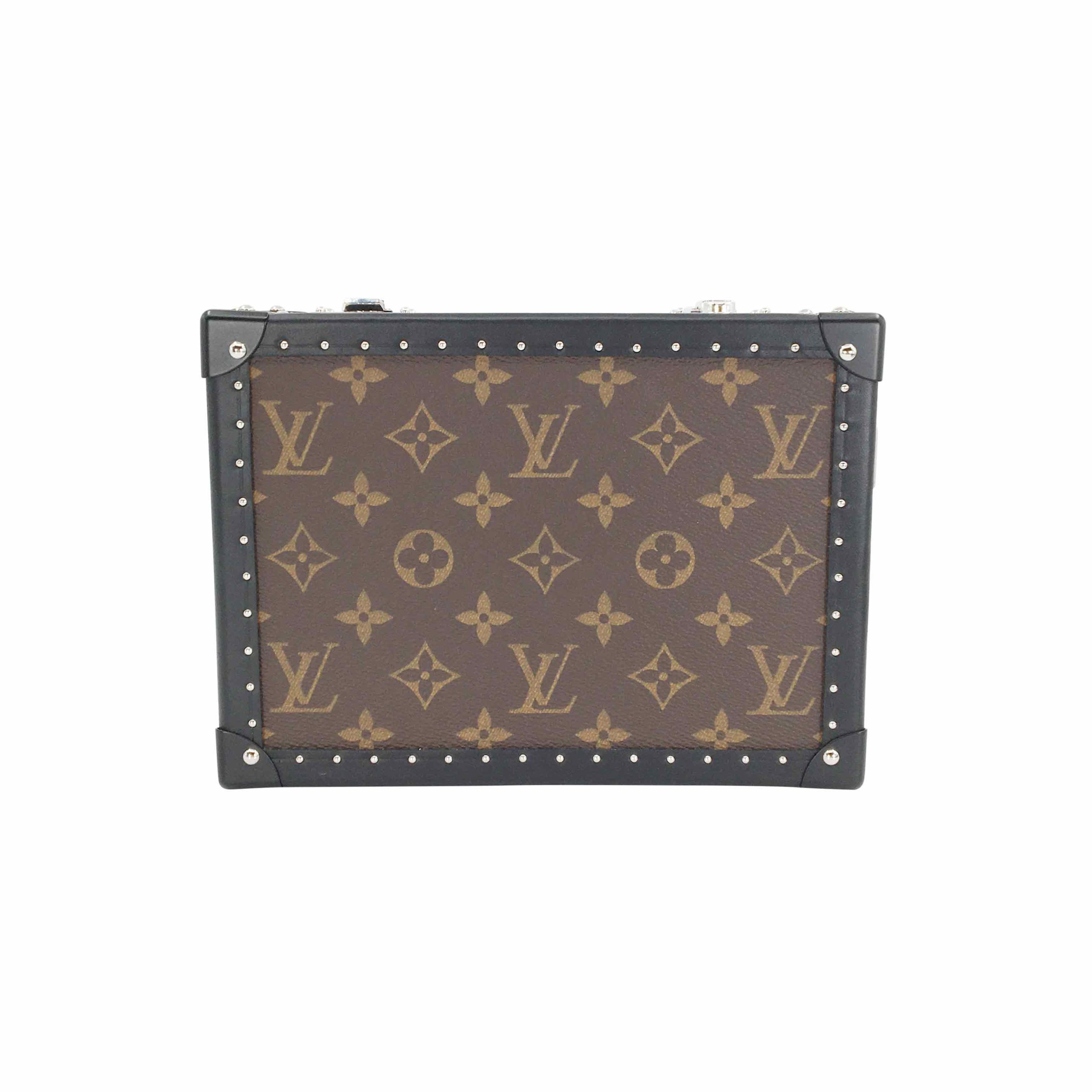 Louis Vuitton Clutch Box Monogram Brown/Black in Coated Canvas