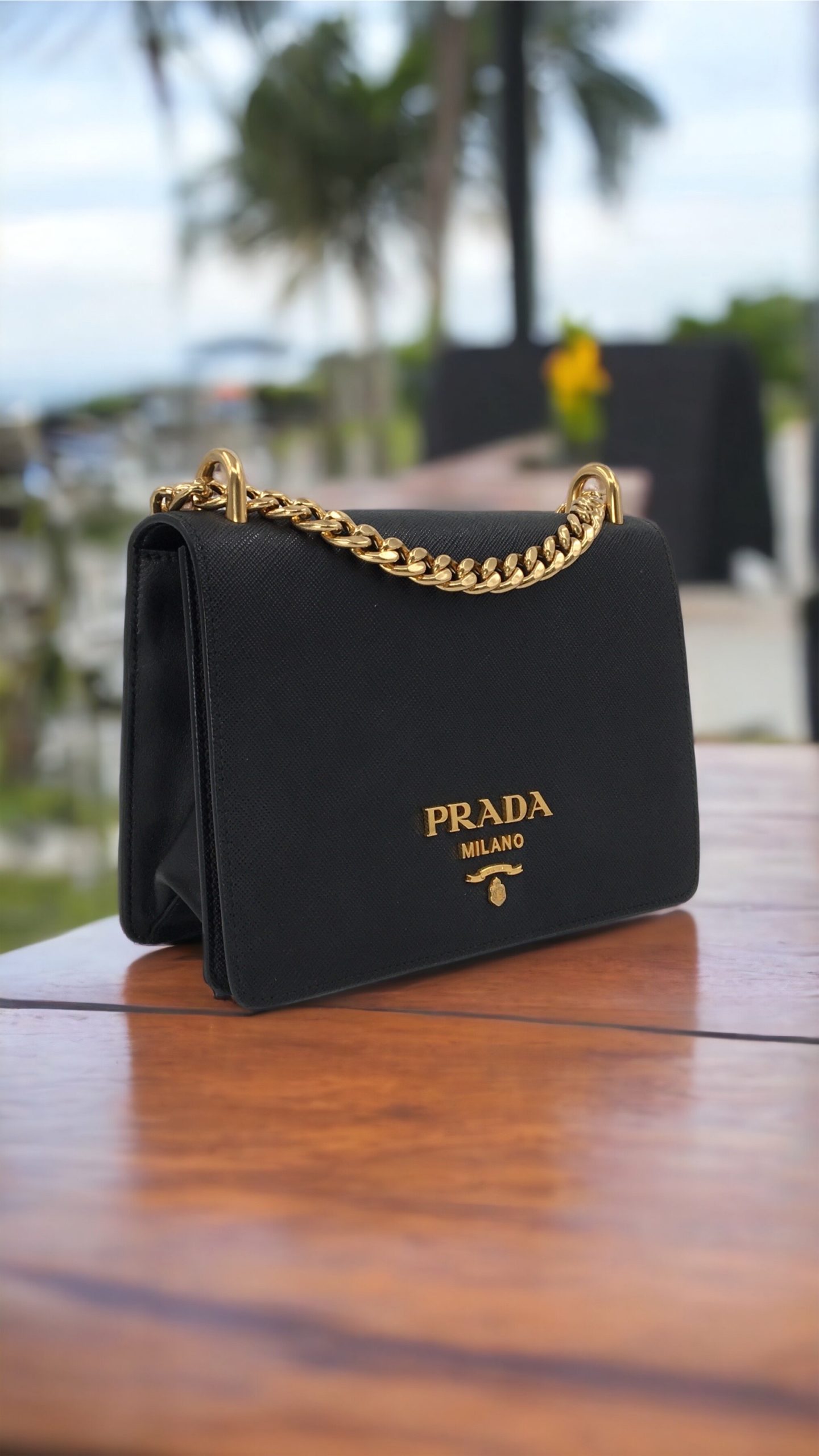Prada Pattina Saffiano Crossbody Bag