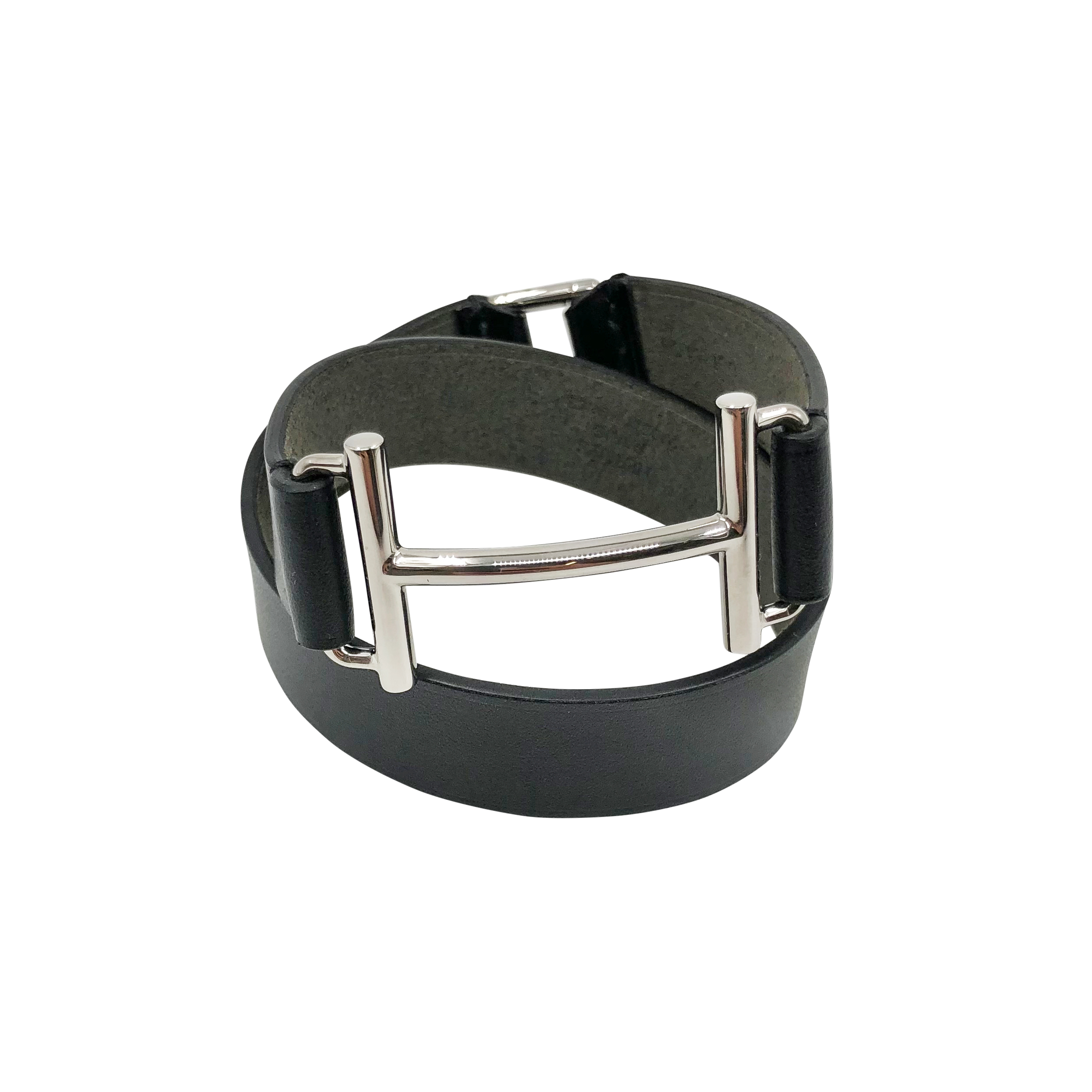 Hermes Black Granville Leather Bracelet – The Closet