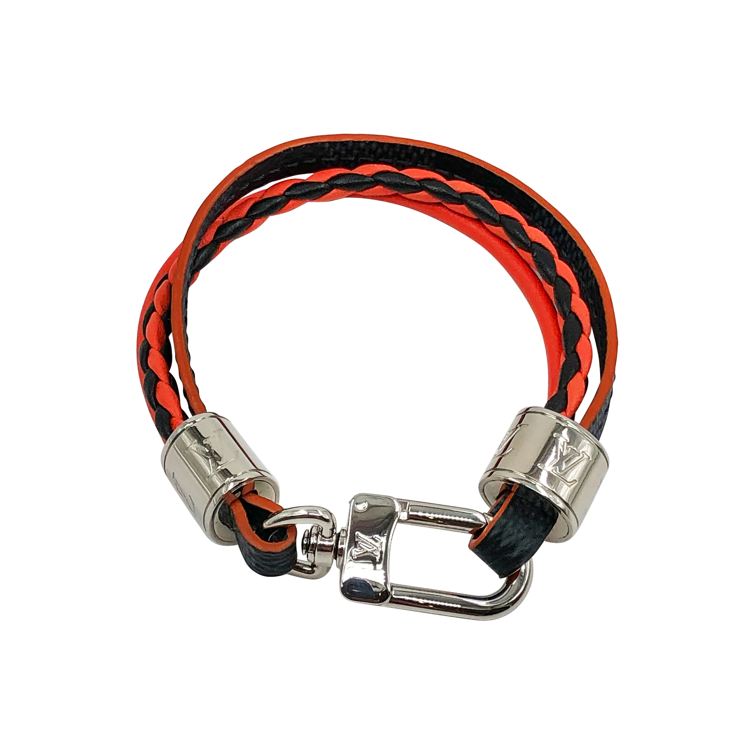 Louis Vuitton bracelet in orange and graphite leather triple T17 - DOWNTOWN  UPTOWN Genève
