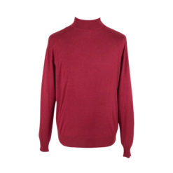 Brioni roll neck jumper in red cashmere and silk