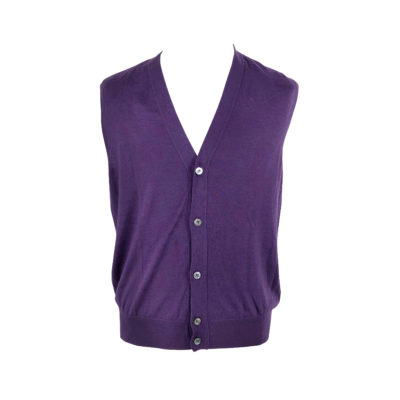 Brioni sleeveless gilet in purple cashmere and silk