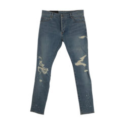 Balmain biker jeans in light blue denim