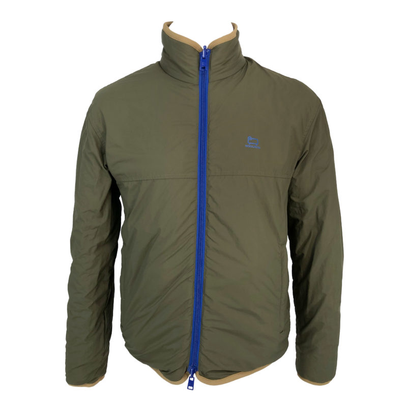 Woolrich reversible jacket in blue and green fleece and wool blend DOWNTOWN UPTOWN Geneve